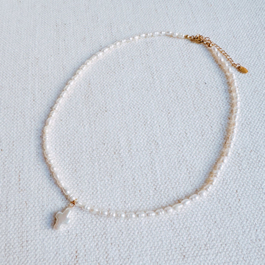 Eternal Grace™ Genuine Freshwater Pearl Cross Necklace – 14K Gold Plated